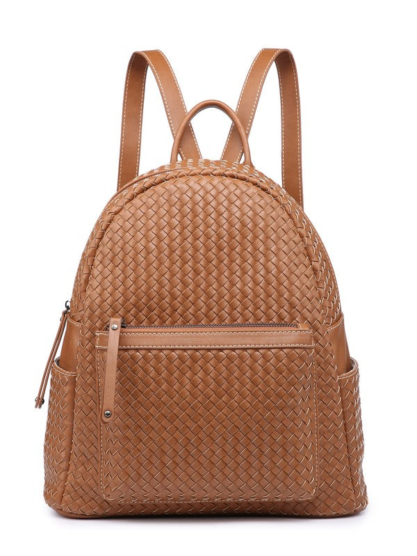 Woven backpack purse for women beige big | us.meeeshop