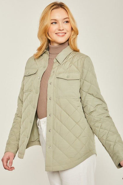 Woven Solid Bust Pocket Shacket - us.meeeshop