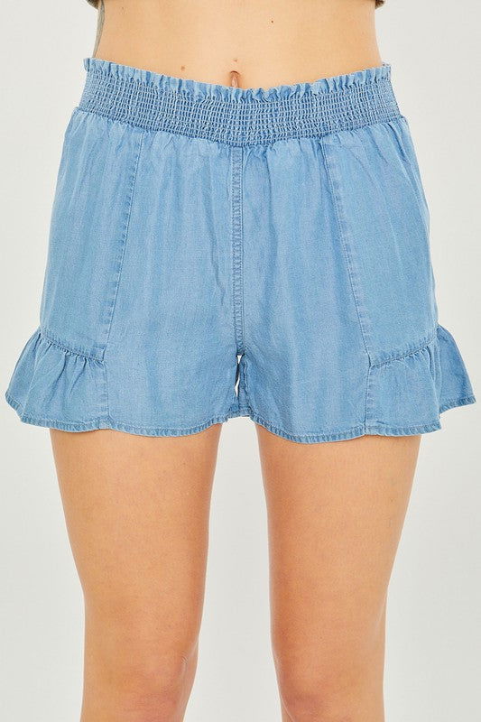 Women's Love Tree Woven Solid Shorts - us.meeeshop