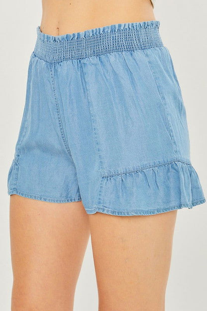 Women's Love Tree Woven Solid Shorts - us.meeeshop