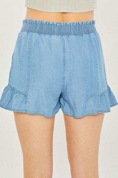 Women's Love Tree Woven Solid Shorts - us.meeeshop