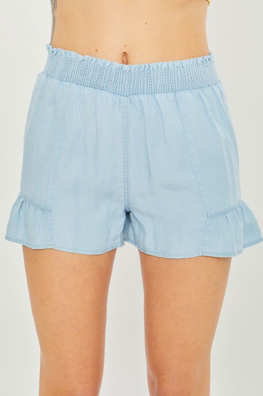 Women's Love Tree Woven Solid Shorts - us.meeeshop