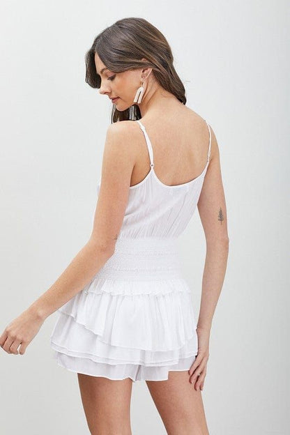 Wrap Smocked Waist Ruffle Dress - us.meeeshop