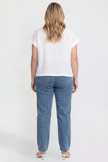 Women's Tie Front Wide Leg Jeans