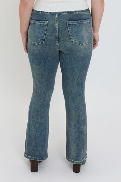 Women's plus 3-button Premium Stretch Bootcut Jeans