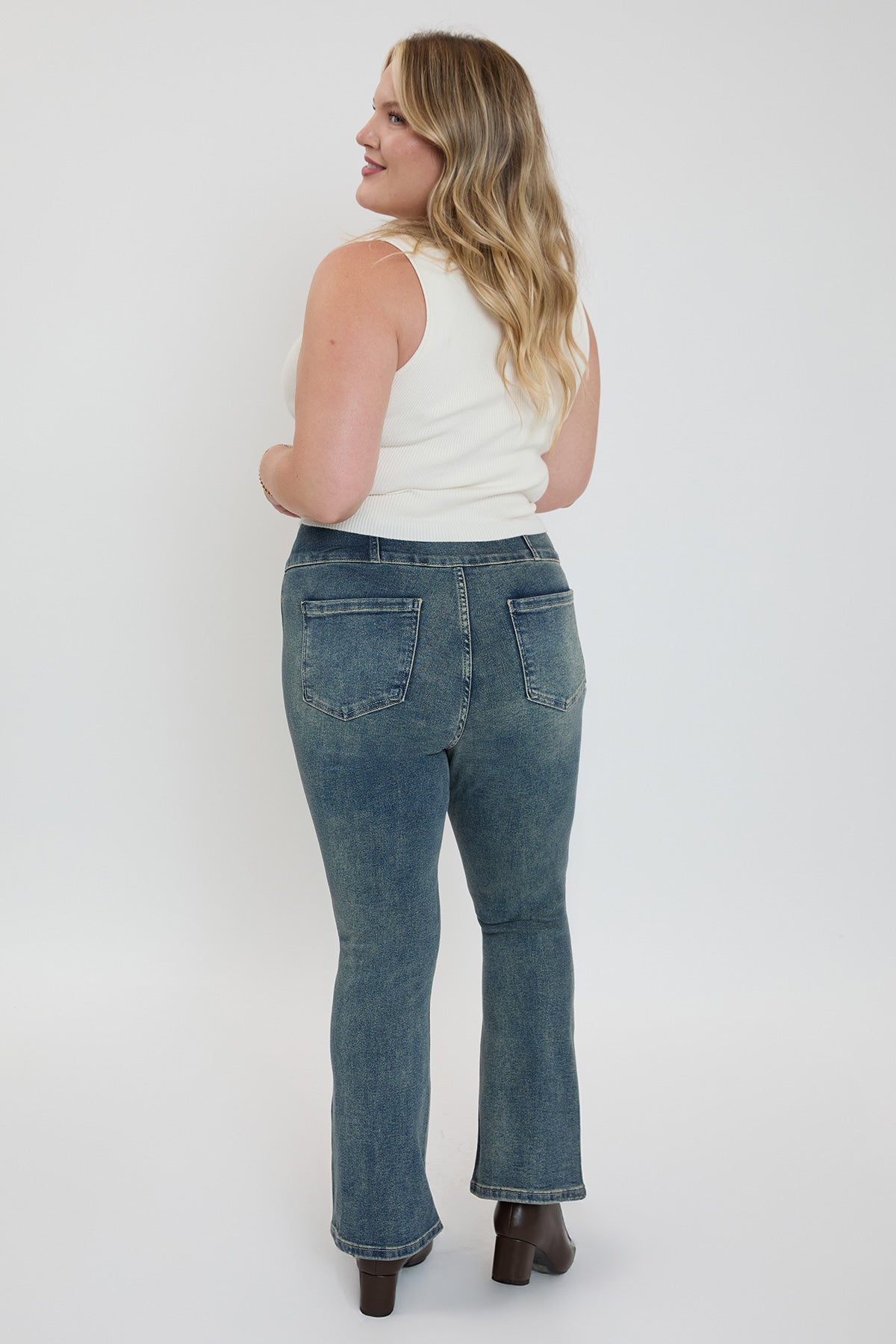 Women's plus 3-button Premium Stretch Bootcut Jeans