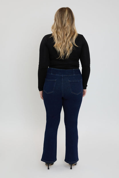 Women's plus 3-button Premium Stretch Bootcut Jeans