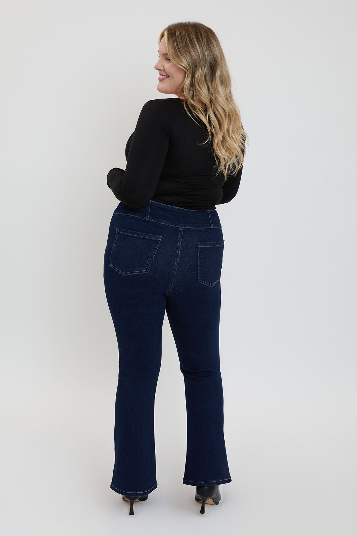 Women's plus 3-button Premium Stretch Bootcut Jeans