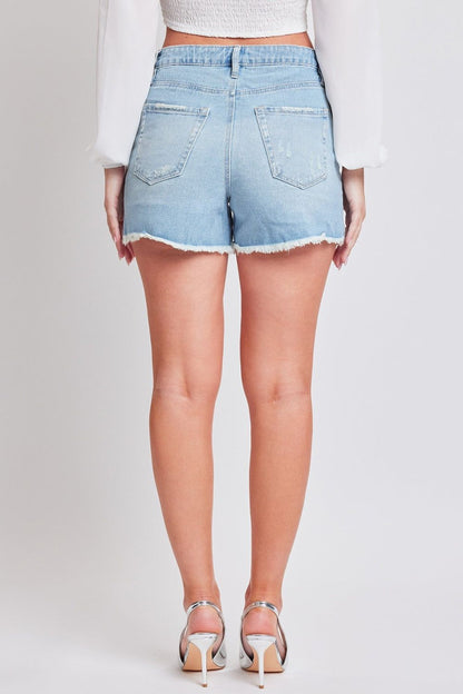 YMI Jeanswea Distressed Frayed Hem Denim Shorts us.meeeshop - 