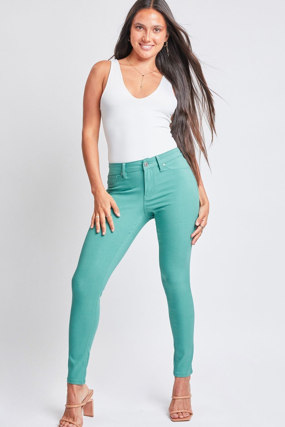 YMI Jeanswear Full Size Hyperstretch Mid-Rise Skinny Pants us.meeeshop - Pants