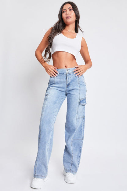 YMI Jeanswear High-Rise Straight Cargo Jeans us.meeeshop - Pants