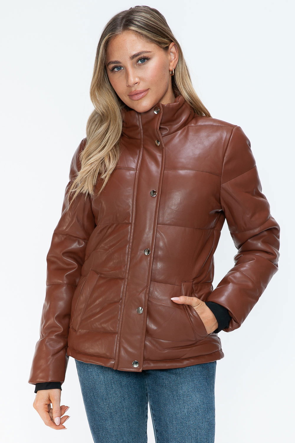 YMI Pocketed Zip Up Turtleneck Puffer Jacket us.meeeshop - Coats & Jackets