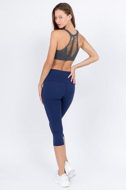 Yelete Buttery Soft Capri Activewear Leggings us.meeeshop - 