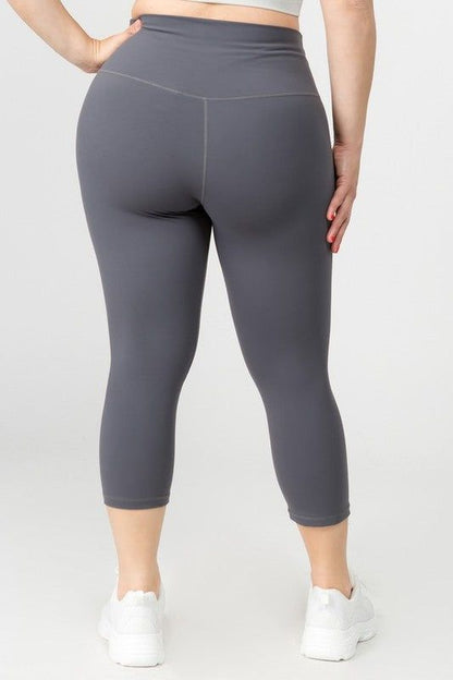 Yelete Buttery Soft Capri Activewear Leggings us.meeeshop - 