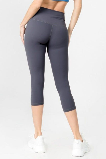 Yelete Buttery Soft Capri Activewear Leggings us.meeeshop - 