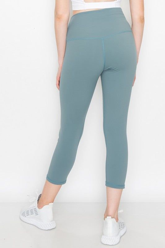 Yelete Buttery Soft Capri Activewear Leggings us.meeeshop - 