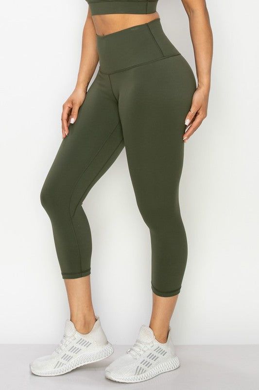 Yelete Buttery Soft Capri Activewear Leggings us.meeeshop - 