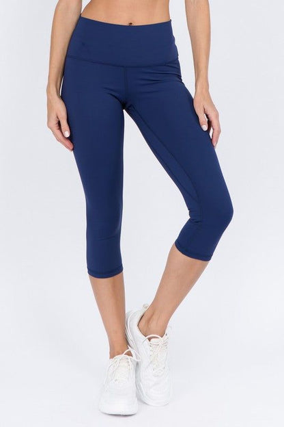 Yelete Buttery Soft Capri Activewear Leggings us.meeeshop - 