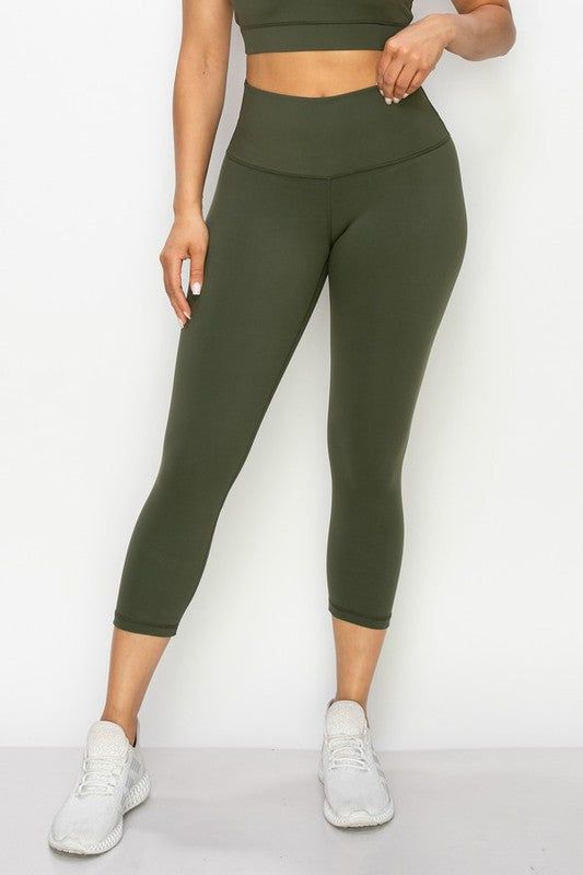 Yelete Buttery Soft Capri Activewear Leggings us.meeeshop - 