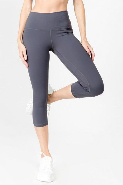 Yelete Buttery Soft Capri Activewear Leggings us.meeeshop - 