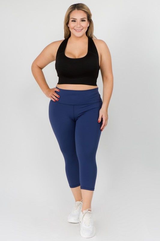 Yelete Buttery Soft Capri Activewear Leggings us.meeeshop - 