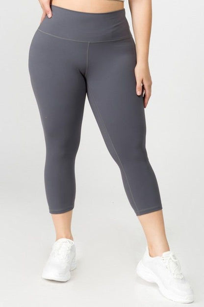 Yelete Buttery Soft Capri Activewear Leggings us.meeeshop - 