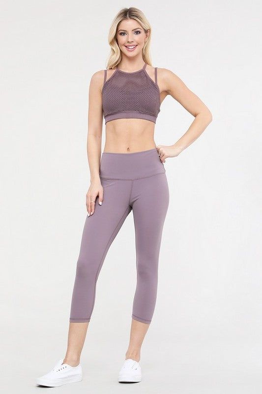 Yelete Buttery Soft Capri Activewear Leggings us.meeeshop - 