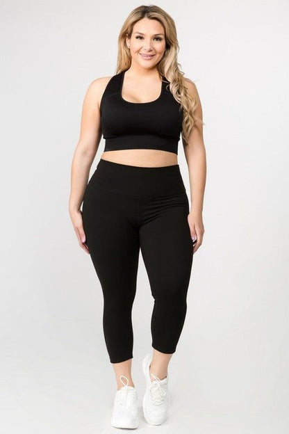 Yelete Buttery Soft Capri Activewear Leggings us.meeeshop - 