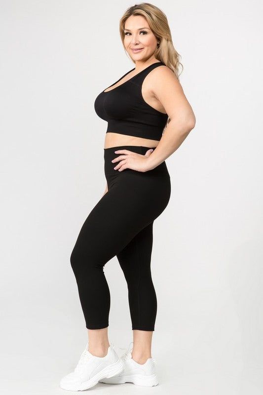 Yelete Buttery Soft Capri Activewear Leggings us.meeeshop - 