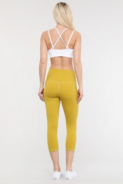 Yelete Buttery Soft Capri Activewear Leggings us.meeeshop - 