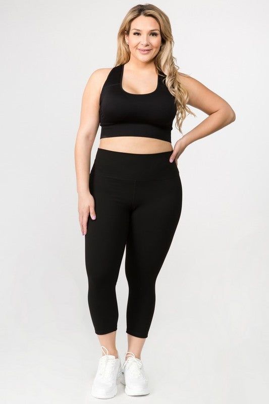 Yelete Buttery Soft Capri Activewear Leggings us.meeeshop - 