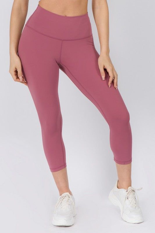 Yelete Buttery Soft Capri Activewear Leggings us.meeeshop - 