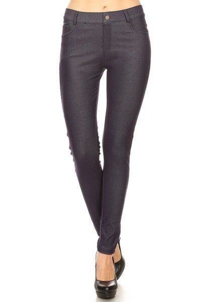 Yelete Cotton-Blend 5-Pocket Skinny Jeggings us.meeeshop - 