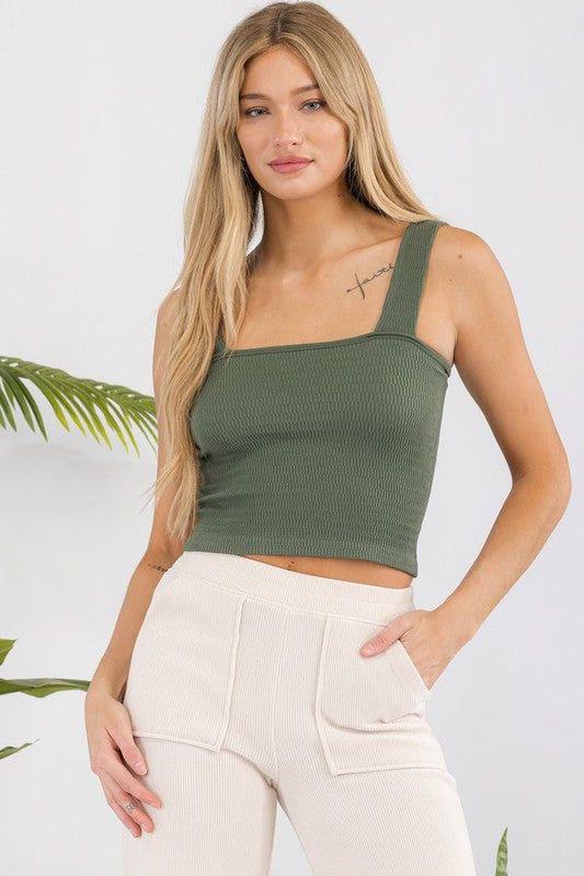 Yelete Seamless Textured Crop Tank us.meeeshop - Activewear