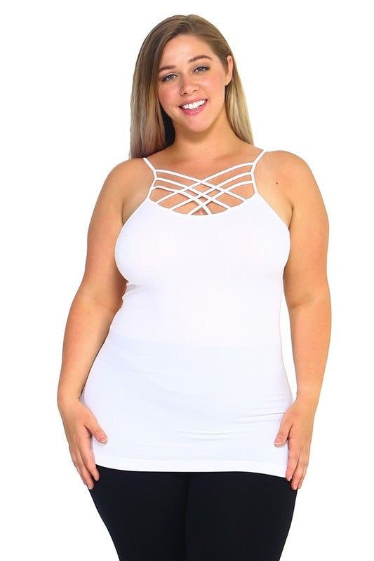 Yelete Womens Seamless Triple Criss-Cross Front Cami us.meeeshop - 