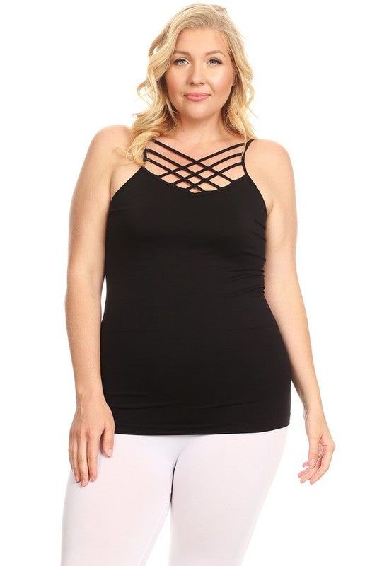 Yelete Womens Seamless Triple Criss-Cross Front Cami us.meeeshop - 