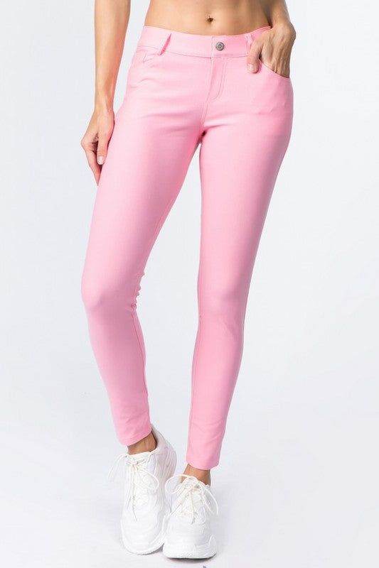 Yelete Cotton-Blend 5-Pocket Skinny Jeggings - us.meeeshop