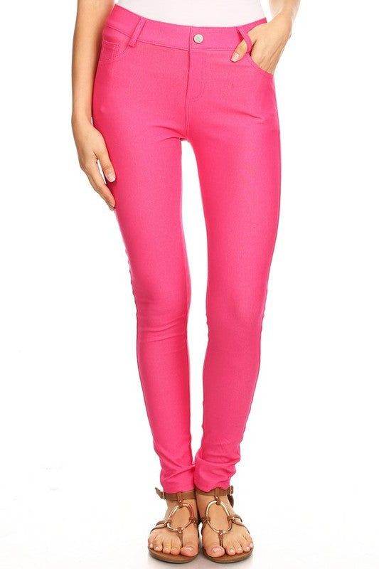 Yelete Cotton-Blend 5-Pocket Skinny Jeggings - us.meeeshop