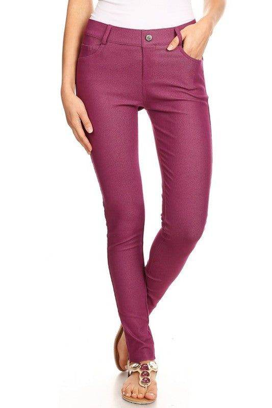 Yelete Cotton-Blend 5-Pocket Skinny Jeggings - us.meeeshop