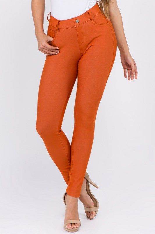 Yelete Cotton-Blend 5-Pocket Skinny Jeggings - us.meeeshop