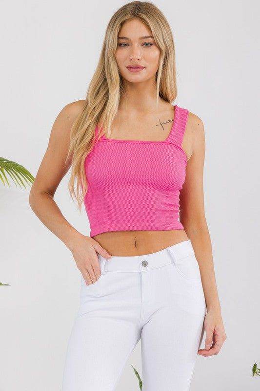 Yelete Seamless Textured Crop Tank - us.meeeshop