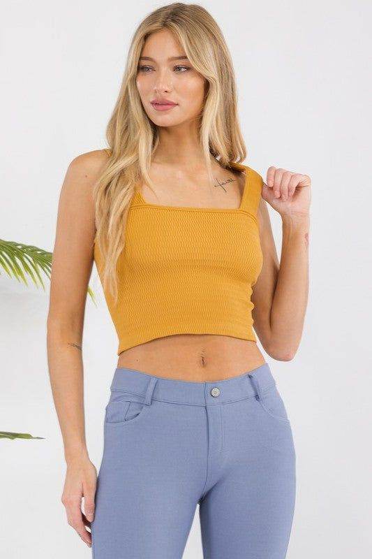 Yelete Seamless Textured Crop Tank - us.meeeshop