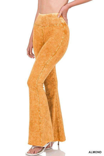 ZENANA | Acid Wash High Waist Raw Edge Hem Pants us.meeeshop - 