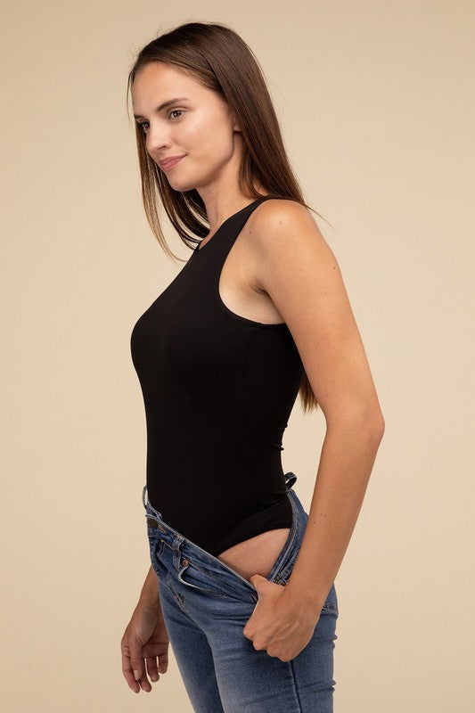 ZENANA Boat Neck Sleeveless Padded Bodysuit us.meeeshop - 