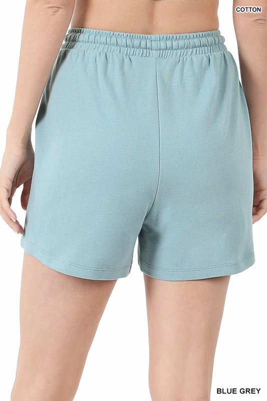 ZENANA | Cotton Drawstring Waist Shorts | us.meeeshop