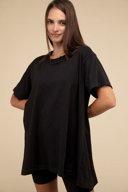 ZENANA Cotton Drop Shoulder Oversized Top us.meeeshop - 