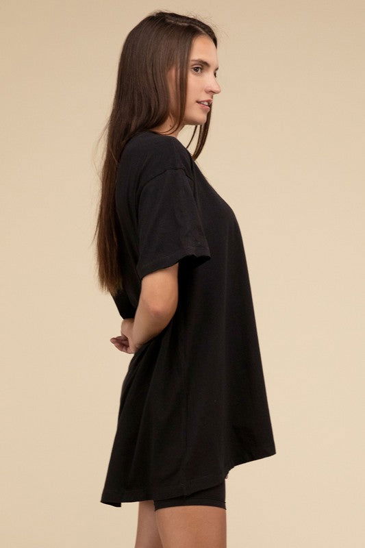 ZENANA Cotton Drop Shoulder Oversized Top us.meeeshop - 