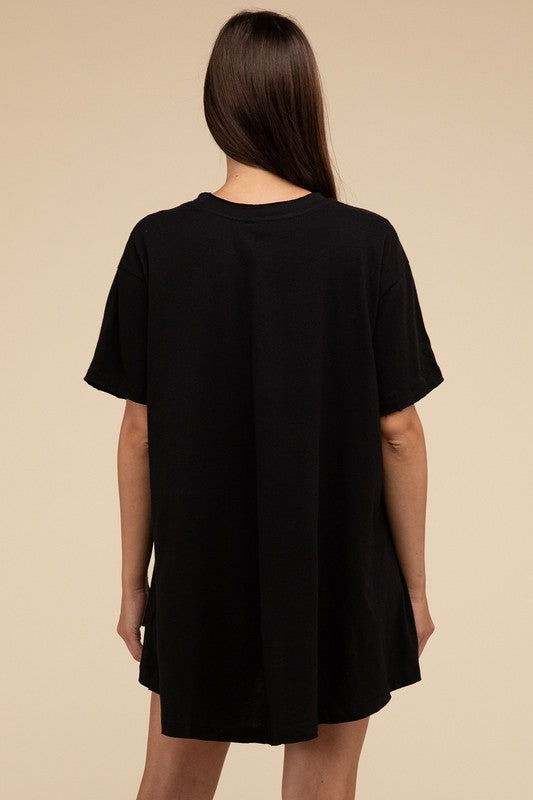 ZENANA Cotton Drop Shoulder Oversized Top us.meeeshop - 