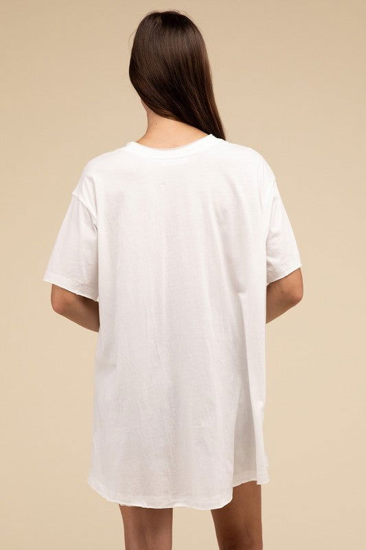 ZENANA Cotton Drop Shoulder Oversized Top us.meeeshop - 