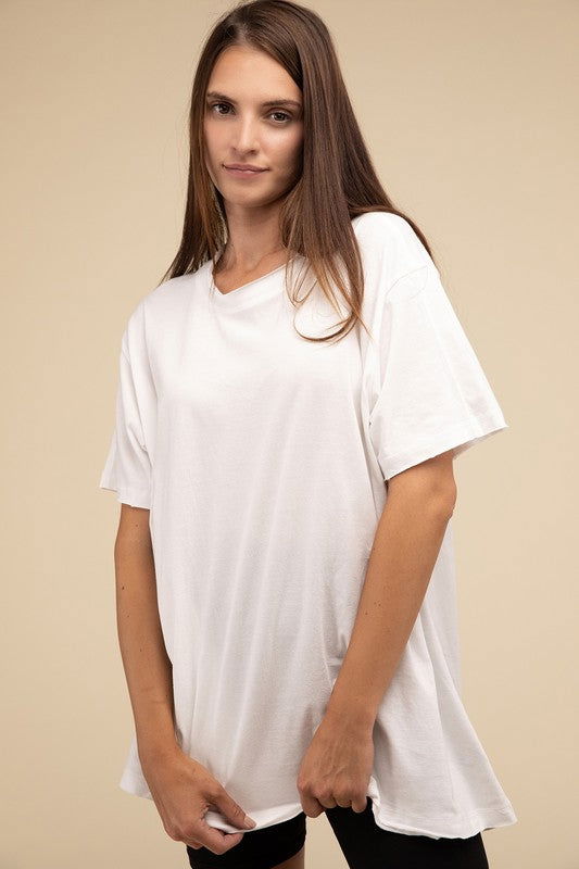 ZENANA Cotton Drop Shoulder Oversized Top us.meeeshop - Shirts & Tops